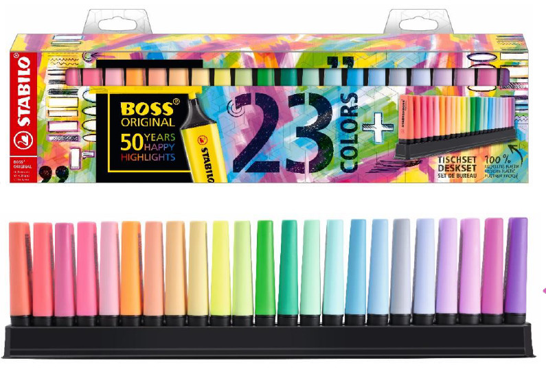 STABILO BOSS MINI Pastellove surligneur, display de 50 pièces en couleurs  pastels assorties